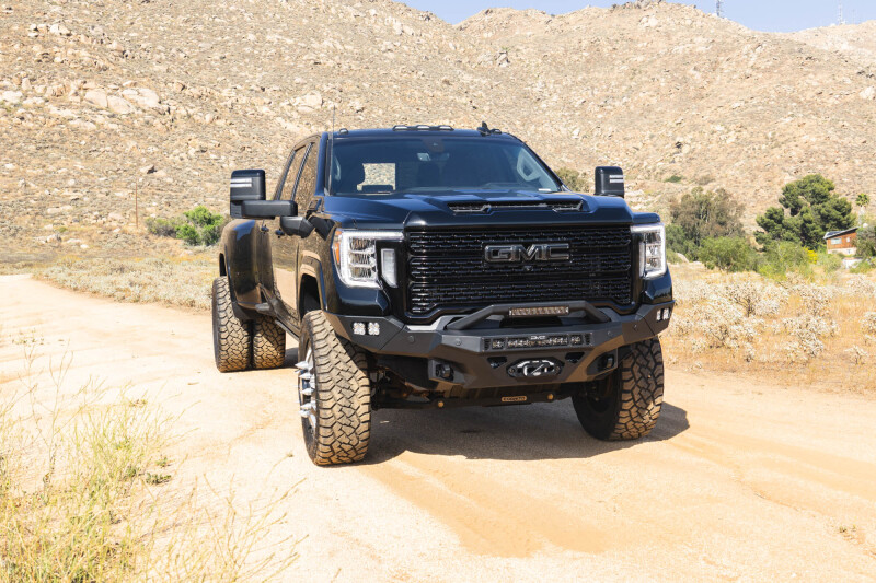 GMC Sierra 2500 Front Bumper - DV8 Offroad - Spec Series - Micro-texture black powder coat with satin black accents - `20-`23